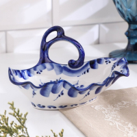 Салатник &laquo;Цветок&raquo;, 17,5х13,5х8 см, гжель