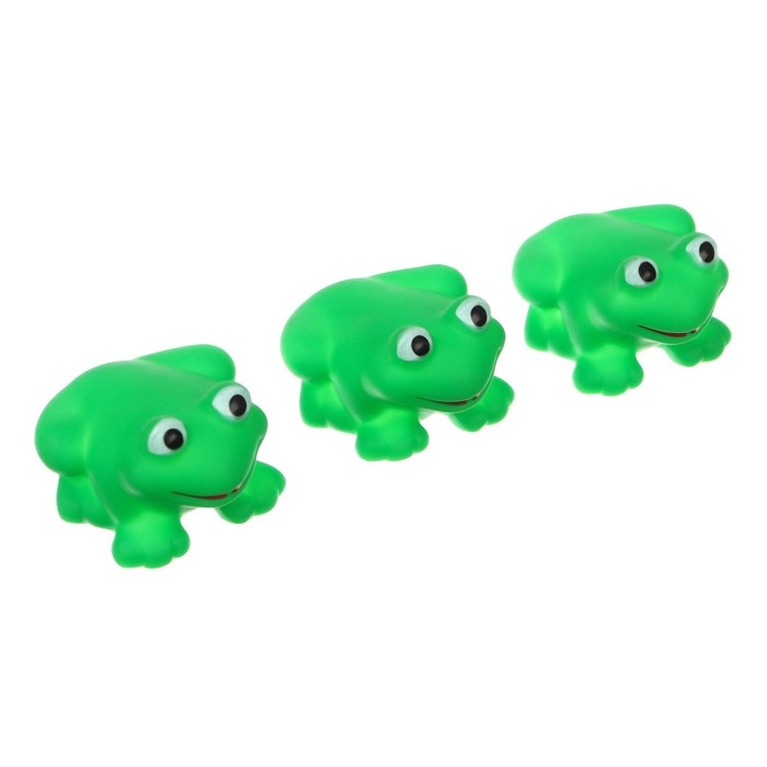 Набор резиновых игрушек для ванны &laquo;Мыльница: Лягушка&raquo;, 14 см, с пищалкой, 4 шт, Крошка Я