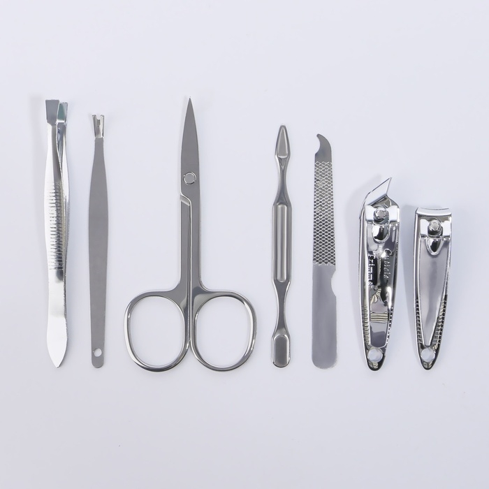 Набор маникюрный &laquo;Ой, всё&raquo;, 7 предметов, в чехле, цвет коричневый