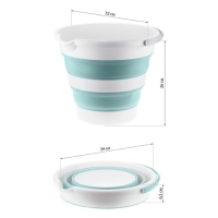 Ведро складное &laquo;Флекс&raquo;, 10 л, 32&times;34&times;26 см, цвет морская волна