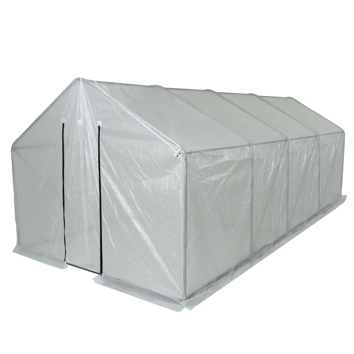 Теплица, 4,9 &times; 2,45 &times; 2,1 м, оцинкованный металл, профиль d = 25 мм, чехол из армированной плёнки 120 мкм