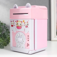 Копилка пластик д/монет и купюр "Сейф с ушками" кодовый замок, звук 3АА МИКС 20х12,2х13 см Копилка пластик д/монет и купюр "Сейф с ушками" кодовый замок, звук 3АА МИКС 20х12,2х13 см