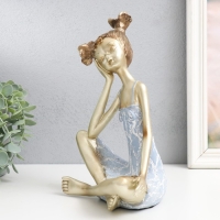 Сувенир полистоун "Малышка с двумя хвостиками" бело-золотой 21х13,5х26 см Сувенир полистоун "Малышка с двумя хвостиками" бело-золотой 21х13,5х26 см