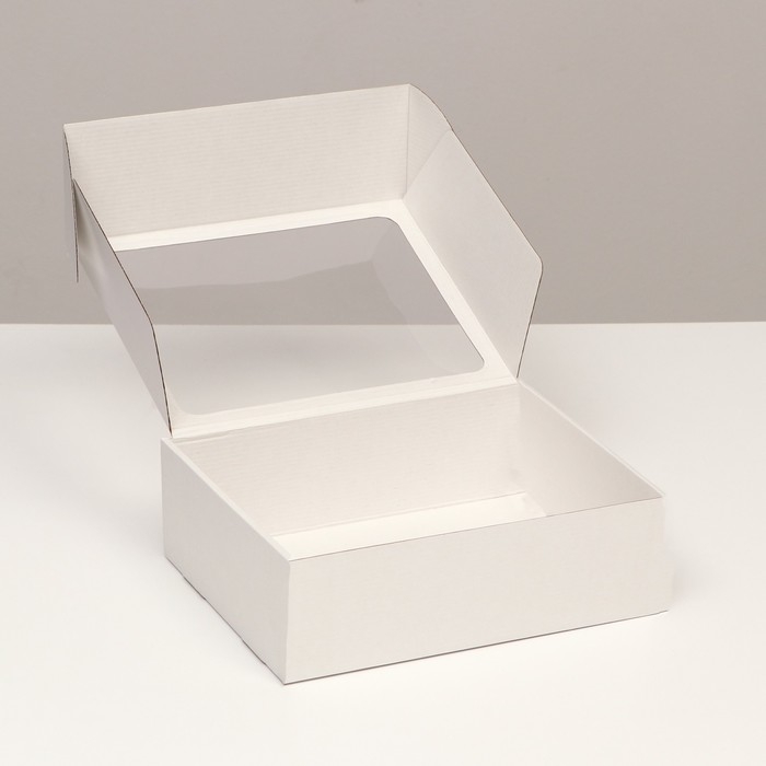 Коробка-шкатулка с окном, белая, 27 х 21 х 9 см