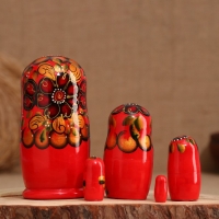 Матрёшка 5-ти кукольная "Аля" бутоны , 14-15см, ручная роспись.