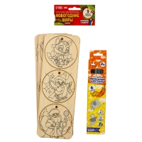 Новогодние заготовки для творчества &laquo;Новый год! Шары&raquo;, с карандашами