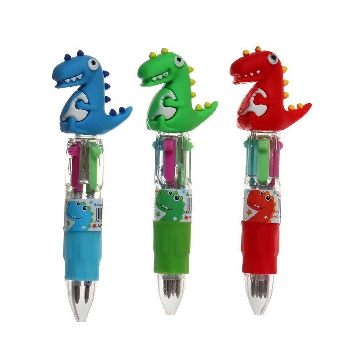 Ручка шариковая автоматическая МИНИ, 4-х цветная, Ручка шариковая автоматическая МИНИ, 4-х цветная, "Дракон", МИКС