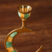 Подсвечник "Месяц" латунь, перламутр 8,5х8,5х19,5 см Подсвечник "Месяц" латунь, перламутр 8,5х8,5х19,5 см