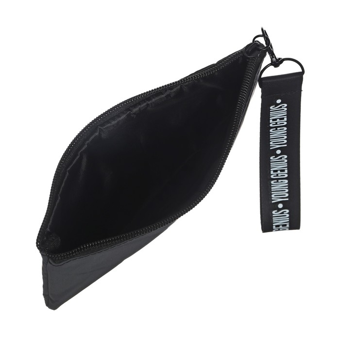 Пенал мягкий, 1 отделение, 100 х 195 мм, плоский,светоотражающий элемент, Феникс "Твои правила" чёрный 61333