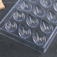 Форма для конфет и шоколада KONFINETTA &laquo;Семечки&raquo;, 33&times;16,2 см, 21 ячейка, цвет прозрачный