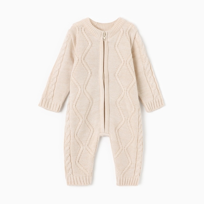 Комбинезон вязаный детский MINAKU, цвет бежевый, рост 68-74 см
