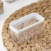 Контейнер для специй «Степ», 120 мл, 10×5×5 см, цвет прозрачный, крышка белая Контейнер для специй «Степ», 120 мл, 10×5×5 см, цвет прозрачный, крышка белая