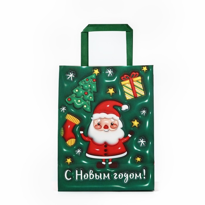 Пакет подарочный новогодний «Дед Мороз», 20 х 11 х 27.7 см, Новый год Пакет подарочный новогодний «Дед Мороз», 20 х 11 х 27.7 см, Новый год