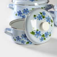 Набор кастрюль &laquo;Лён&raquo;, 3 предмета: 2 л, 3 л, 4 л, эмалированная сталь