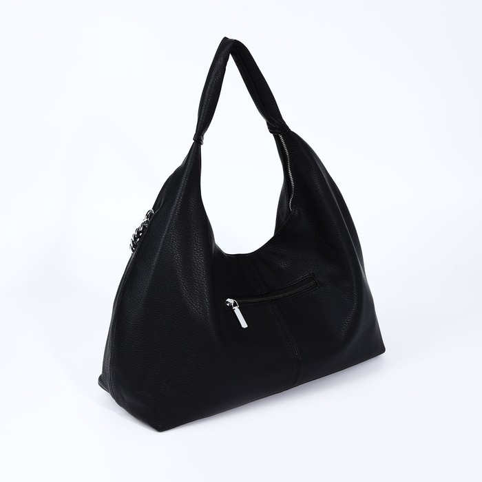 Сумка-мешок на молнии, наружный карман, цвет чёрный Сумка-мешок на молнии, наружный карман, цвет чёрный