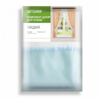 Комплект штор для кухни Witerra Лидия 250х160см, голубой, пэ100% Комплект штор для кухни Witerra Лидия 250х160см, голубой, пэ100%