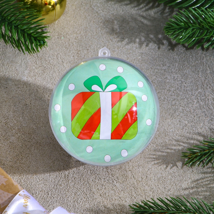 Ёлочное украшение под раскраску «Подарки» размер: 8 см; 2 шт., кисть Ёлочное украшение под раскраску «Подарки» размер: 8 см; 2 шт., кисть