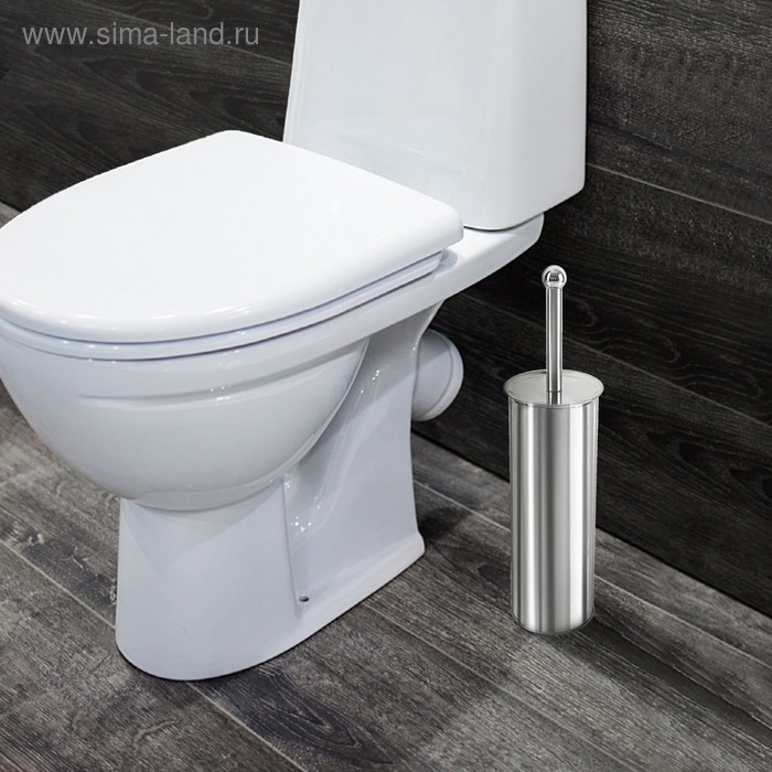 Ёршик для унитаза с подставкой, 9,5×9,5×37 см, цвет хром Ёршик для унитаза с подставкой, 9,5×9,5×37 см, цвет хром