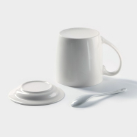 Кружка керамическая с подставкой и ложкой «Единорог в мечтах», 330 мл, рисунок МИКС Кружка керамическая с подставкой и ложкой «Единорог в мечтах», 330 мл, рисунок МИКС