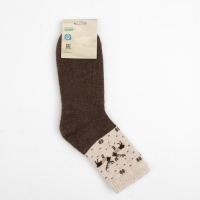 Носки мужские из монгольской шерсти, цвет шоколад/олени, размер 29 (43-45)