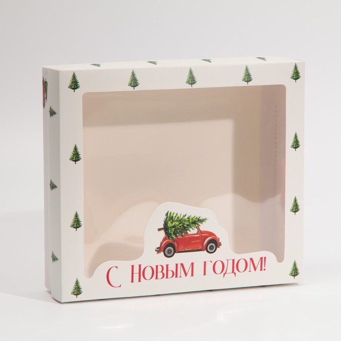 Коробка подарочная новогодняя складная &laquo;Машина&raquo;, 23.5 х 20.5 х 5.5 см, Новый год