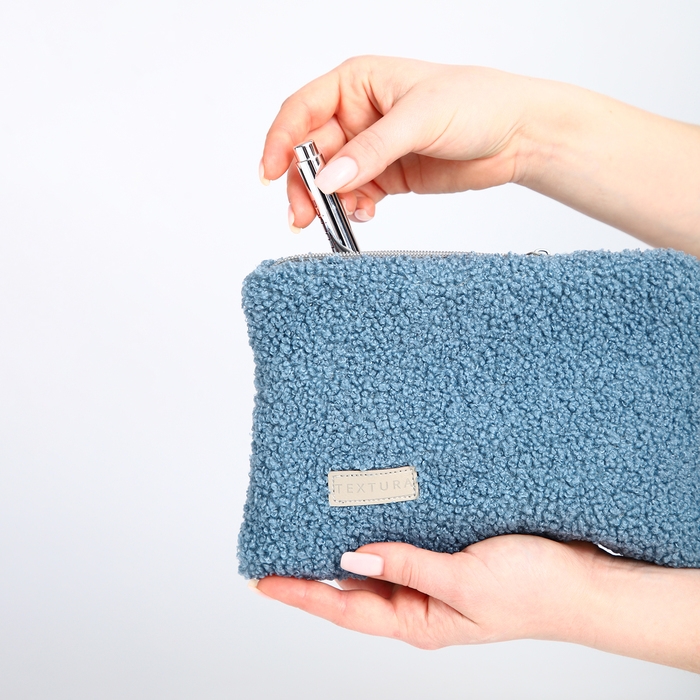 Косметичка на молнии, TEXTURA, цвет голубой Косметичка на молнии, TEXTURA, цвет голубой