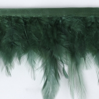 Тесьма с перьями петуха, 10-15 см, 5 &plusmn; 0,5 м, цвет изумрудный