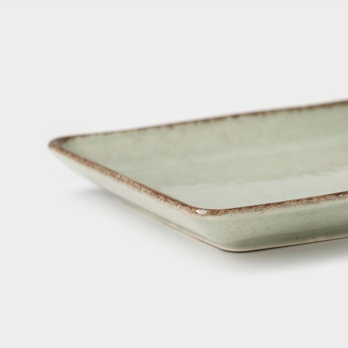 Блюдо фарфоровое Pearl, 18×13 см, цвет мятный Блюдо фарфоровое Pearl, 18×13 см, цвет мятный