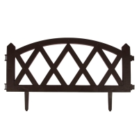 Ограждение декоративное, 35 × 232 см, 4 секции, пластик, коричневое, MODERN, Greengo Ограждение декоративное, 35 × 232 см, 4 секции, пластик, коричневое, MODERN, Greengo