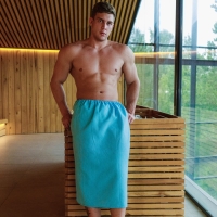 Полотенце на липучке килт для бани и сауны 150х75 см, мужской, хлопковый, 150 гр/м, МИКС Полотенце на липучке килт для бани и сауны 150х75 см, мужской, хлопковый, 150 гр/м, МИКС