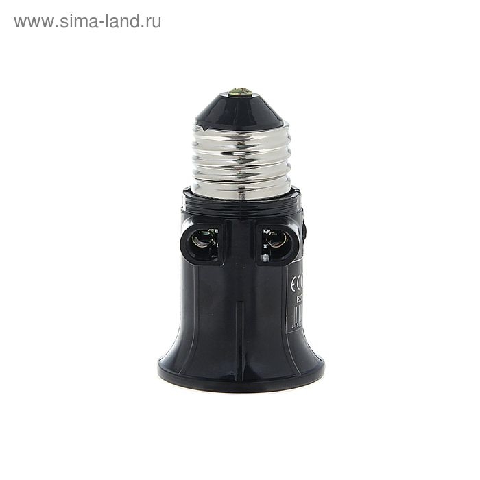 Переходник Ecola, с цоколя Е27 на Е27, с выходом на розетки, 75 х 45 мм Переходник Ecola, с цоколя Е27 на Е27, с выходом на розетки, 75 х 45 мм