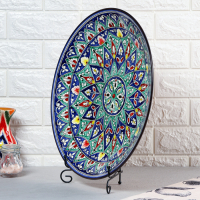 Ляган круглый Риштанская Керамика, 43см, цветной орнамент Ляган круглый Риштанская Керамика, 43см, цветной орнамент