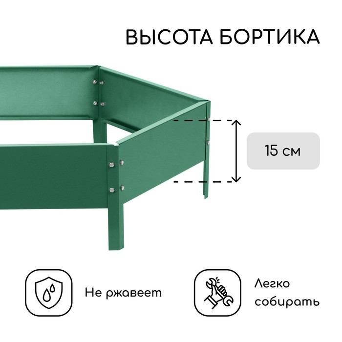 Клумба оцинкованная, d = 80 см, h = 15 см, зелёная, Greengo Клумба оцинкованная, d = 80 см, h = 15 см, зелёная, Greengo