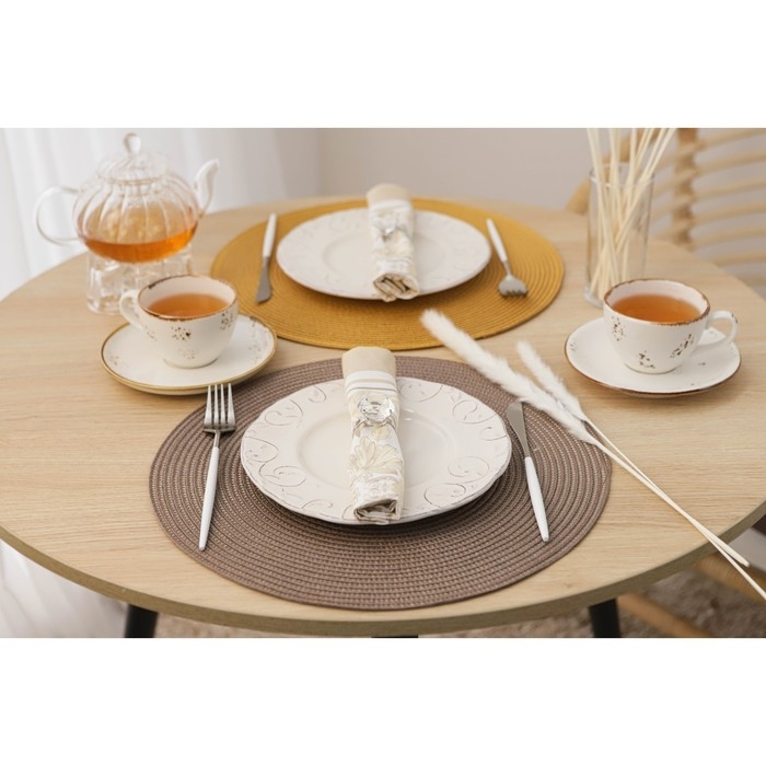 Набор салфеток сервировочных на стол Доляна «Лофт», 4 шт, d=38 см, цвет кофейный Набор салфеток сервировочных на стол Доляна «Лофт», 4 шт, d=38 см, цвет кофейный