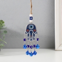 Музыка ветра металл, пластик от сглаза "Рука Фатимы с 5 колокольчиками" 26,7х6х1,5 см Музыка ветра металл, пластик от сглаза "Рука Фатимы с 5 колокольчиками" 26,7х6х1,5 см