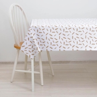 Клеёнка на стол на тканевой основе Доляна &laquo;Пёрышки&raquo;, ширина 137 см, рулон 20 м, толщина 0,22 мм, цвет белый