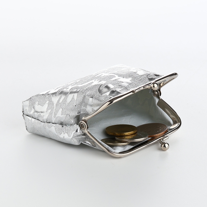 Кошелёк женский на фермуаре, цвет серебряный Кошелёк женский на фермуаре, цвет серебряный