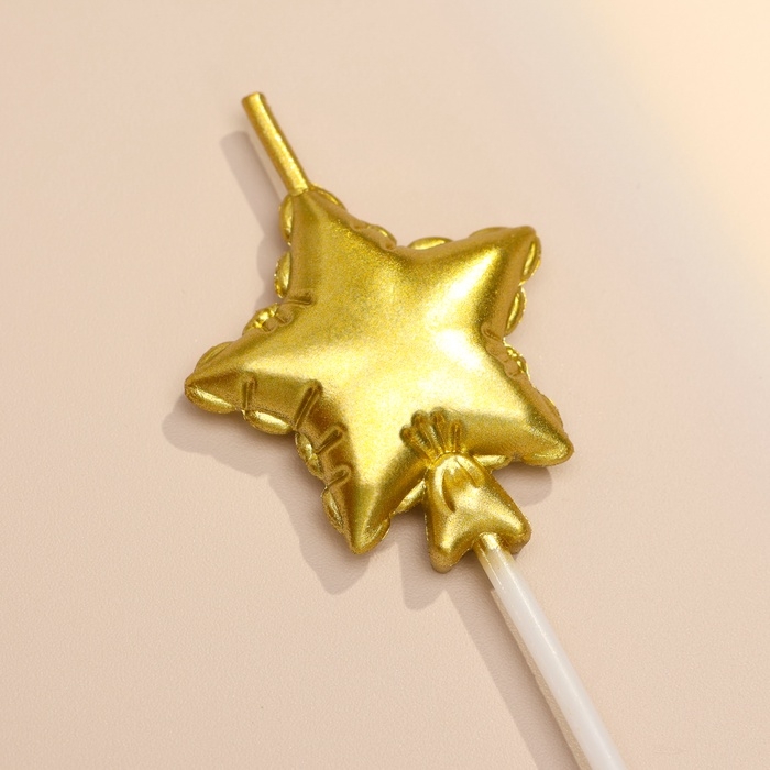 Набор свечей для торта. 5 шт Набор свечей для торта. 5 шт "Воздушный шарик. Звезда", золотые