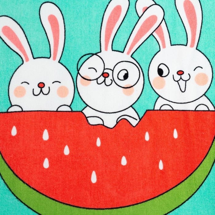 Полотенце-пончо детское махровое Крошка Я &laquo;Зайчики&raquo; 60х120см, 100% хлопок, 300гр/м2