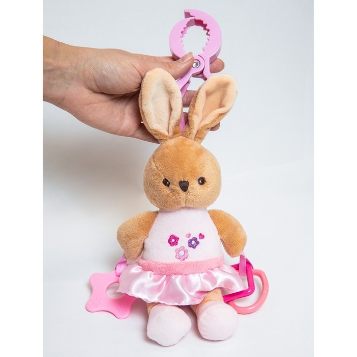 Подвеска мягкая «Зайка», погремушка, прорезыватель, на кроватку, коляску, Mum&Baby Подвеска мягкая «Зайка», погремушка, прорезыватель, на кроватку, коляску, Mum&Baby