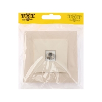 Розетка телевизионная одноместная TOT Matte Glass, скрытая, стекло, бежевая Розетка телевизионная одноместная TOT Matte Glass, скрытая, стекло, бежевая