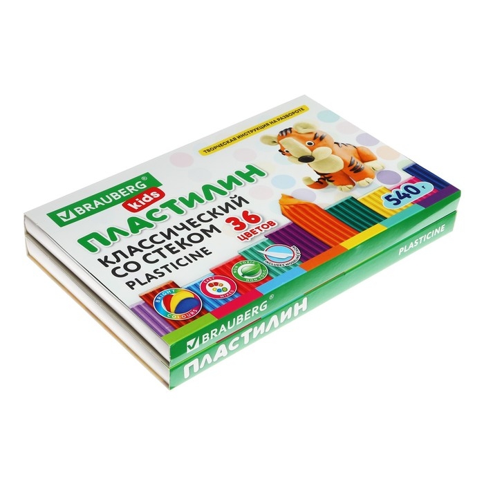 Пластилин 36цв 540г BRAUBERG KIDS, со стеком.ВЫСШЕЕ КАЧЕСТВО Пластилин 36цв 540г BRAUBERG KIDS, со стеком.ВЫСШЕЕ КАЧЕСТВО