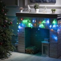 Гирлянда &laquo;Бахрома&raquo; 1.8 &times; 0.5 м, IP20, тёмная нить, 48 LED, свечение мульти, 8 режимов, 220 В