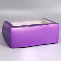 Коробка для капкейков, кондитерская упаковка с окном, 6 ячеек &laquo;Фиолетовая&raquo;, 25 х 17 х 10 см