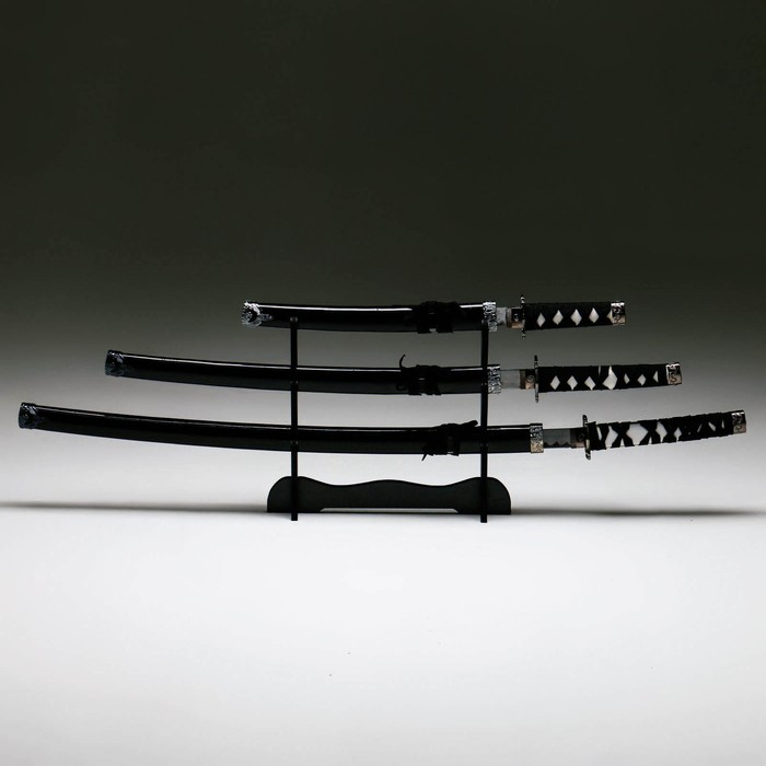 Сув. изделие катаны 3в1 на подставке, ножны дерево,  микс  54/81/100см 454263