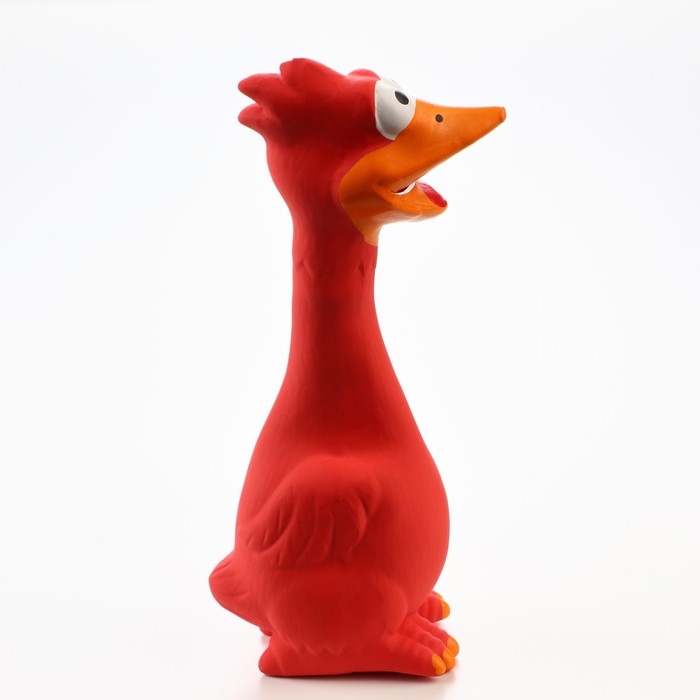 Игрушка пищащая для собак из латекса Игрушка пищащая для собак из латекса "Я - Утка, я улыбаюсь!", 19 см, красная/жёлтая