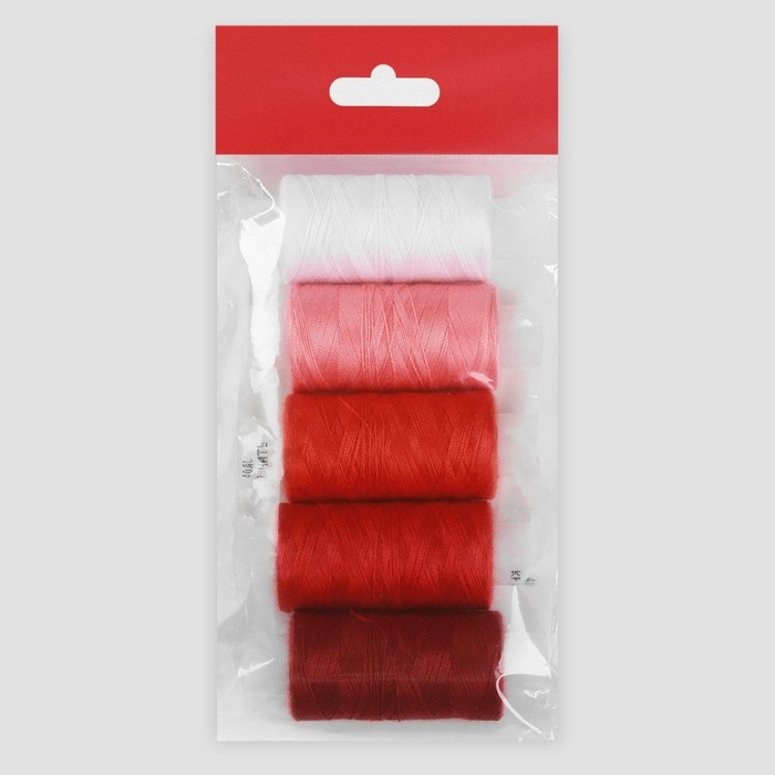 Набор ниток 40ЛШ, 200 м, 5 шт, цвет красный спектр