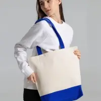 Холщовая сумка Shopaholic, ярко-синяя Холщовая сумка Shopaholic, ярко-синяя