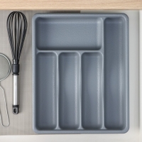 Лоток для столовых приборов, 36&times;29&times;5 см, 5 отделений, цвет серый