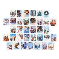 Набор мини-открыток новогодних «С Новым годом!», 35 штук, 8 x 10 см, Новый год Набор мини-открыток новогодних «С Новым годом!», 35 штук, 8 x 10 см, Новый год